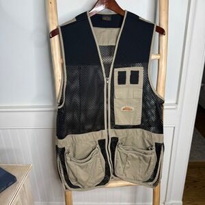 Fieldline Mens Shooting Vest Khaki Black Mesh Utility Hunting PC50 Size M/L